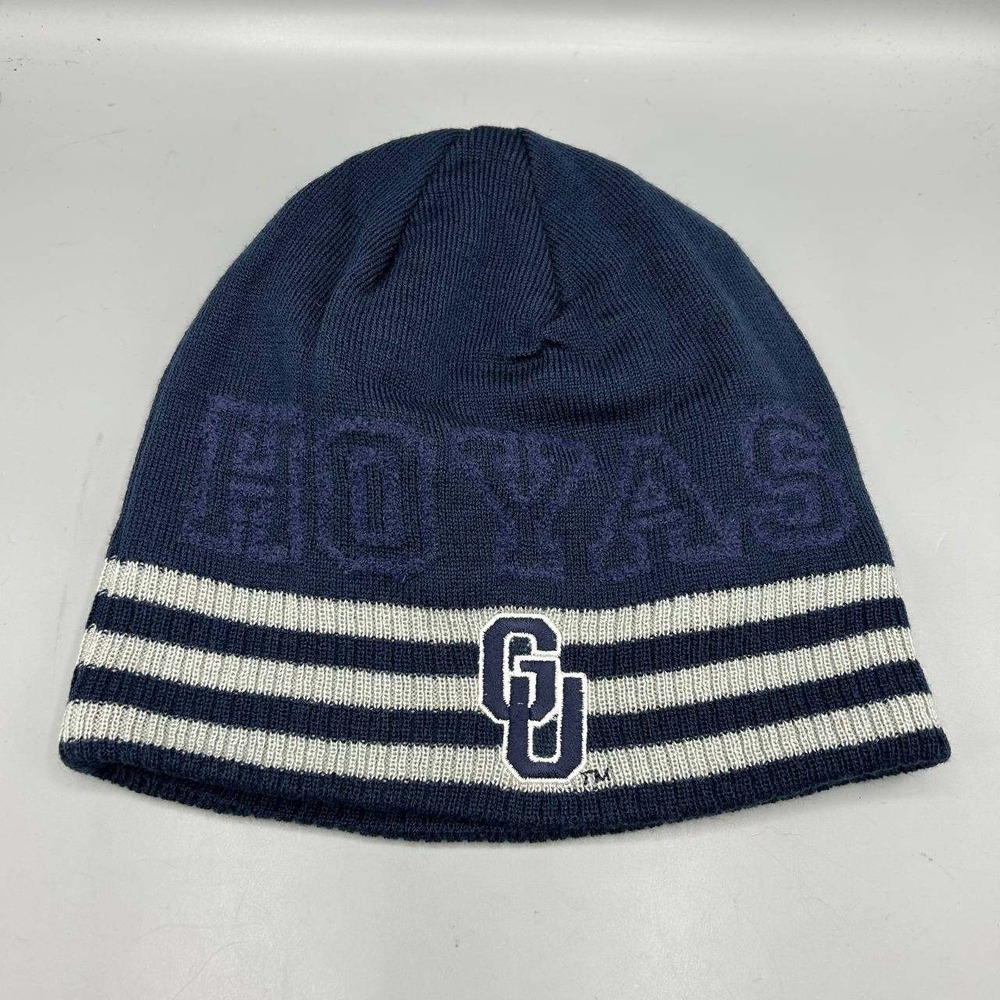 Georgetown Hoyas NCAA Hat Youth Navy Embroidered Adidas Knit Beanie Cap New